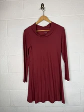 Horny Toad Red Long Sleeve Tunic Dress Small Travel Casual Stretch Eco USA