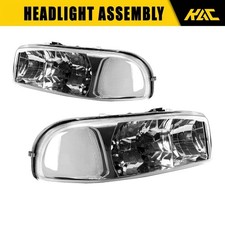 Headlight Assembly For 99-05 Gmc Sierra Yukon Xl Driver Passenger Halogen Chrome Headlight Assembly For 99-05 Gmc Sierra Yukon Xl Driver Passenger Halogen Chrome