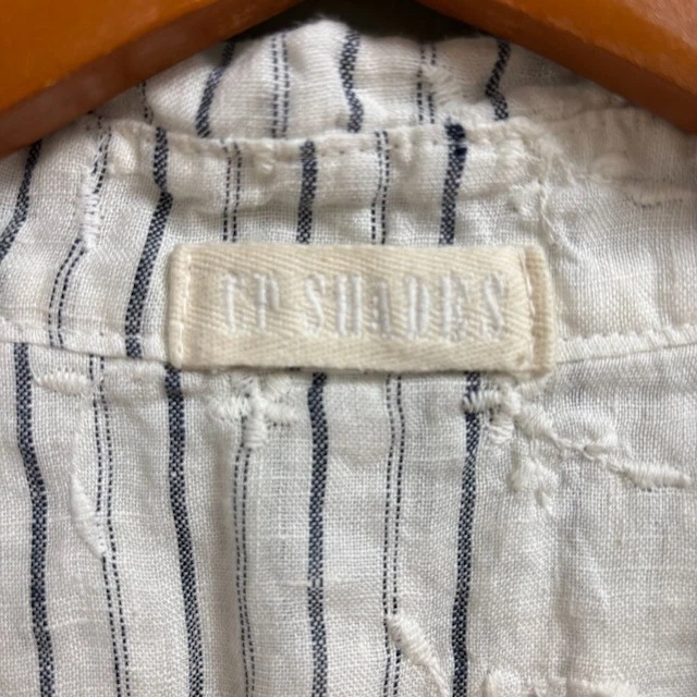 Túnica a Rayas Bordada Floral Lagenlook Tonos CP para Mujer Talla XS Boho Playa Foto 4 de 4