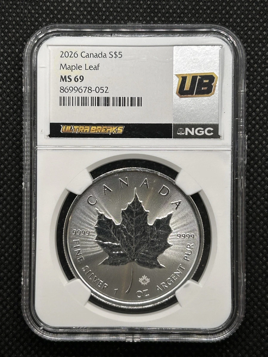 Canadian Maple Leaf NGC Grade MS 69 Silver Bullion Coins for sale