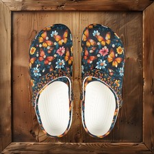 Clogs for Women Novelty Daisy Colorful Floral Spring Garden Shoes Butterflies