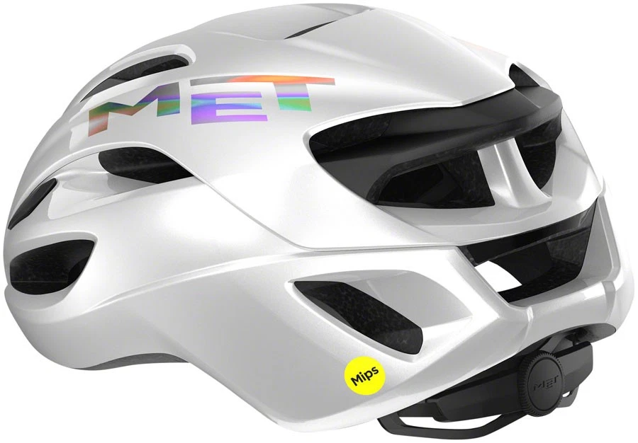 Capacete MET Rivale MIPS em molde Safe-T Upsilon branco brilhante holográfico médio - Imagem 2 de 4