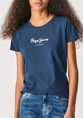 Pepe Jeans Nueva Camiseta Virginia Retro Logo Azul Marino - Imagen 1 de 3