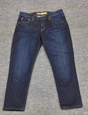 Big Star 1974 ''Hazel'' Curvy Fit Size 30 Capri Stretch Dark Wash Blue Jeans 32X23