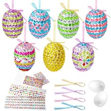32PCS Easter Tree Ornaments Craft Kit, Foam Easter Eggs Hanging Decorations, ...