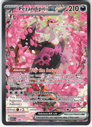 Pokemon Fezandipiti ex 288/217 Ascended Heroes Pokemon Holo NM