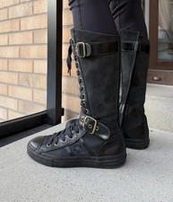 DDP Vintage Converse High Boxing Shoes Leather y2k Midcalf Black size US-8