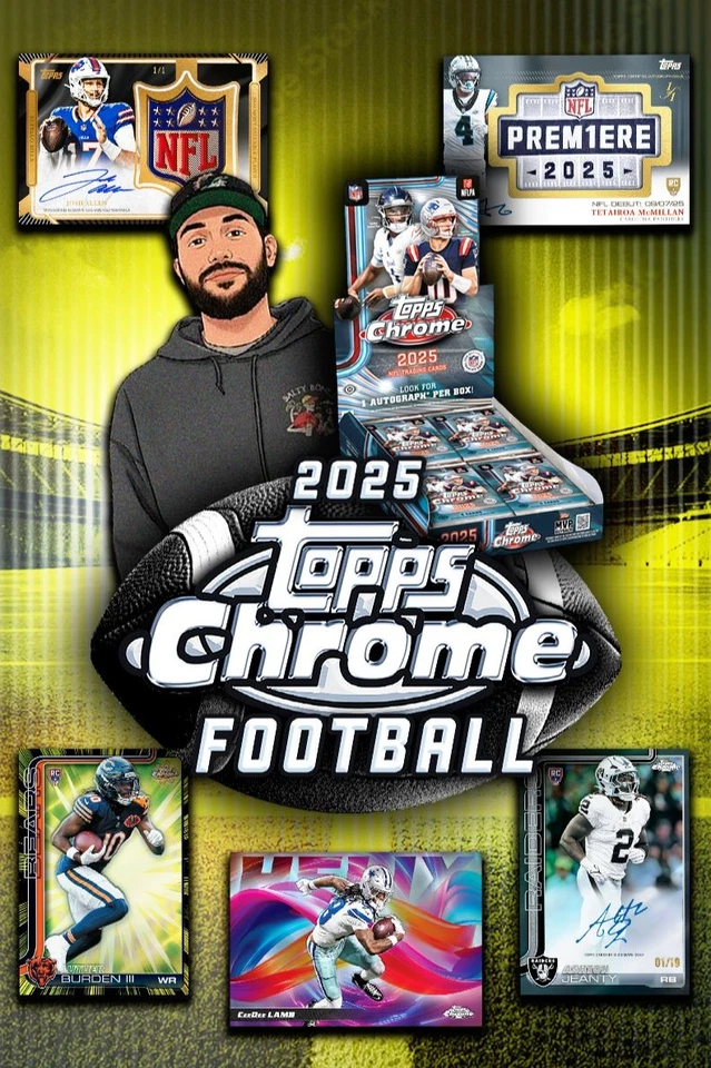 NFL TOPPS CHROME WITH DINO IN THE AM!~ RANDOM TEAMS @ $1
