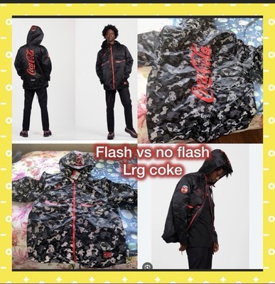 Coca Cola Coke X LRG Collab Panda Windbreaker Rain Jacket Sweater Hoodie Rare