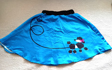 Girls Blue Teal Poodle Skirt Costume 8-10Y