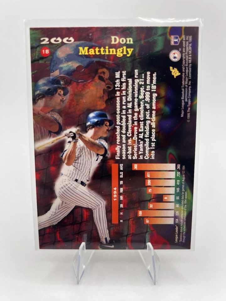 1995 Topps Stadium Club Virtual Reality Don Mattingly #200 - Image 2 of 2
