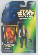 1997 Star Wars POTF HAN SOLO w  Rifle Holo Green Card Collection 1 Kenner NEW