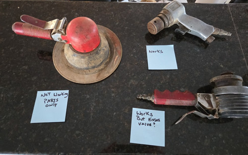 3 lot National Detroit Pneumatic 6’’ DA Sander Model 900 Dual Action Sander Read
