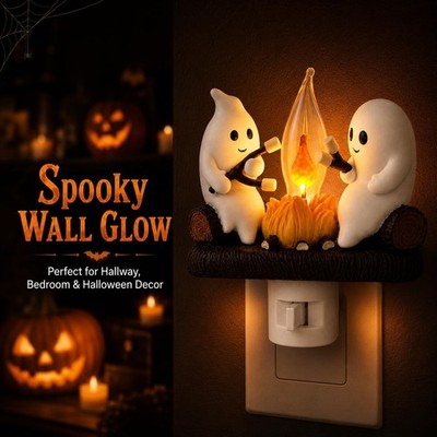 2PCS Ghost Campfire Night Light, Home Halloween Decor for Kids Adults