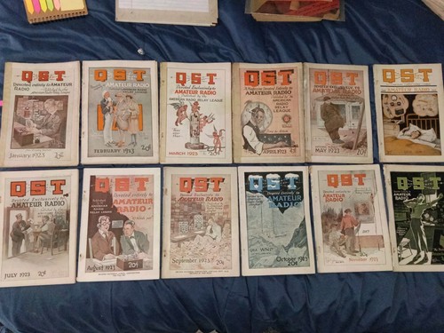 QST Vintage Amateur Radio Magazine Lot 1923 Jan-Dec