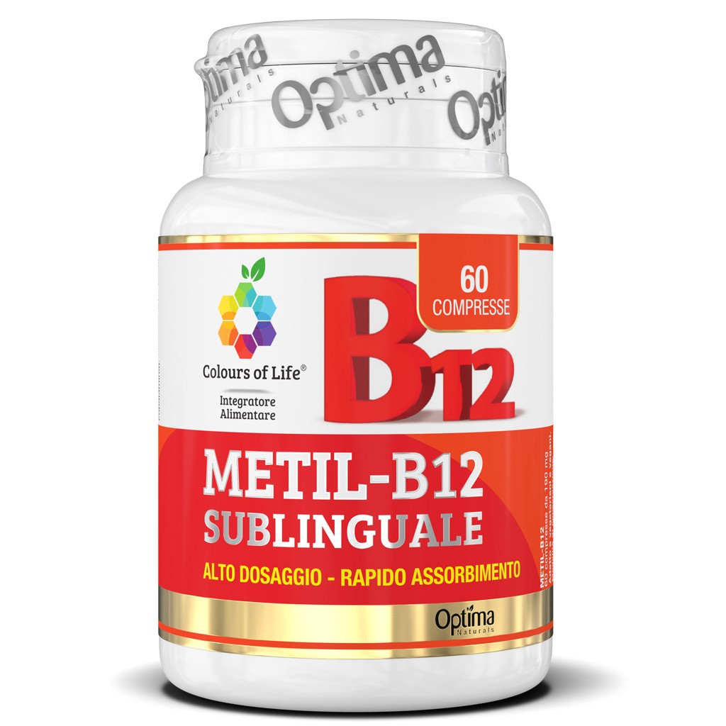 Colours Of Life Optima Naturals Metil B12 Sublinguale 60 Compresse - Integratore per la stanchezza - Immagine 2