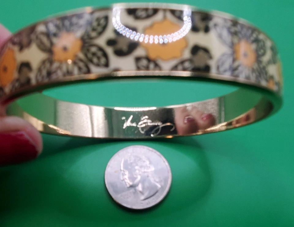 Brazalete Floral Firmado por Vera Bradley, Esmalte Sin Firmar Símbolo Infinito Brazalete Foto 4 de 4