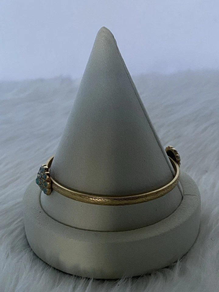 Catherine Popesco Gold Filagree Blue Stone Bracelet - Image 3 of 4