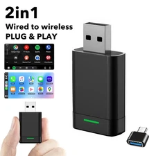 2in1 Wireless CarPlay Adapter Android Auto Car Auto Navigation Player USB Dongle