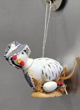 Vintage 1986 Kurt S. Adler Wooden Chicken Christmas Ornament Taiwan R.O.C.