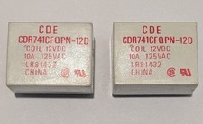 2X CDE 12V Coil 10 Amp Relay Rated at 125 VAC - Compact 12 V PC Mount CDR741