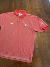 Vintage Kansas City Chiefs Logo Athletic Polo Shirt Mens L NFL Pro Line Golf NFL