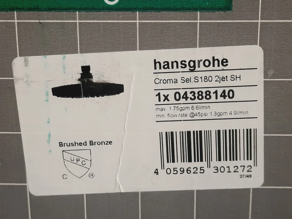 Hansgrohe 04388 Croma Select S 1.75 (GPM) Multifuncional Rain Bronze ~NOVO~ - Imagem 2 de 4