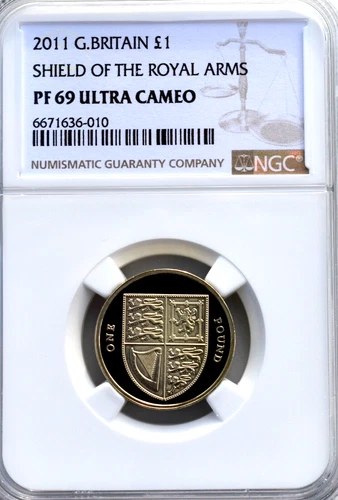 2011 Pound £1 Shield Arms Proof NGC PF69 Great Britain