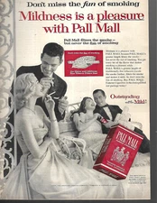 Vintage 1957 Pall Mall Cigarette Print Ad "Don't Miss The Fun Of Smoking"
