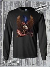 American Flag / Eagle Long Sleeve T-Shirt Patriotism Freedom US 4th of July USA