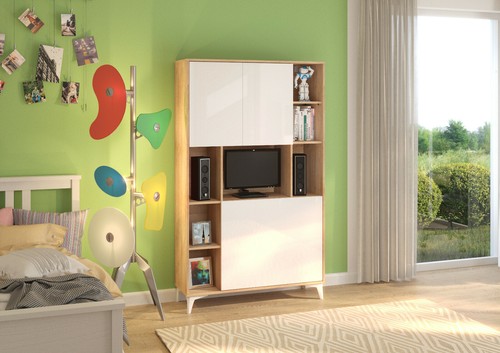 Klappbare Schreibtisch Megan 2 Regale Haushaltsbüro Wandtisch Computertisch - Bild 71 von 91
