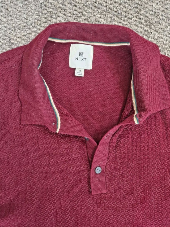 BNWT *Next* men's lightweight waffle knit collared cotton jumper * sz