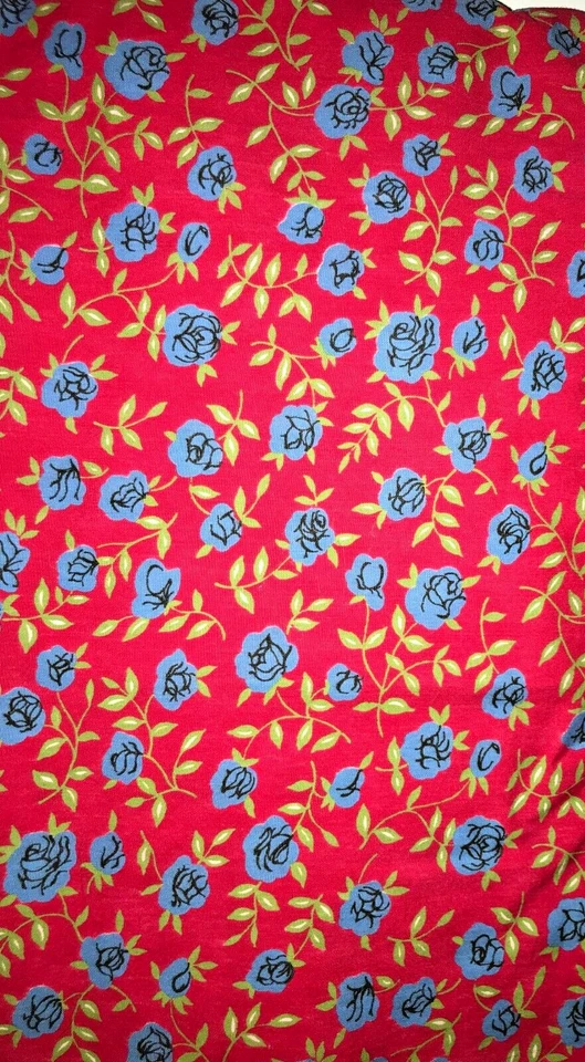 Armario Panel Tela Cortina Años 50 De Colección PoliAlgodón Rojo Azul Rosas Negro 72 x 36" Foto 3 de 3