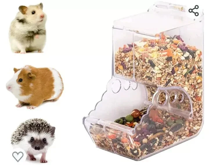 Alimentador para hámsteres acrílico transparente dispensador automático de alimentos ratones jerbo Foto 2 de 4