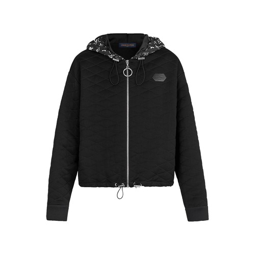 LOUIS VUITTON/Jacket/Size 48/Cotton/Black/All-over Pattern/RM222