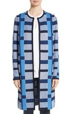 SZ 12 ST. JOHN Colorblock Knit Jacket in Niagara Multi NWT 1695
