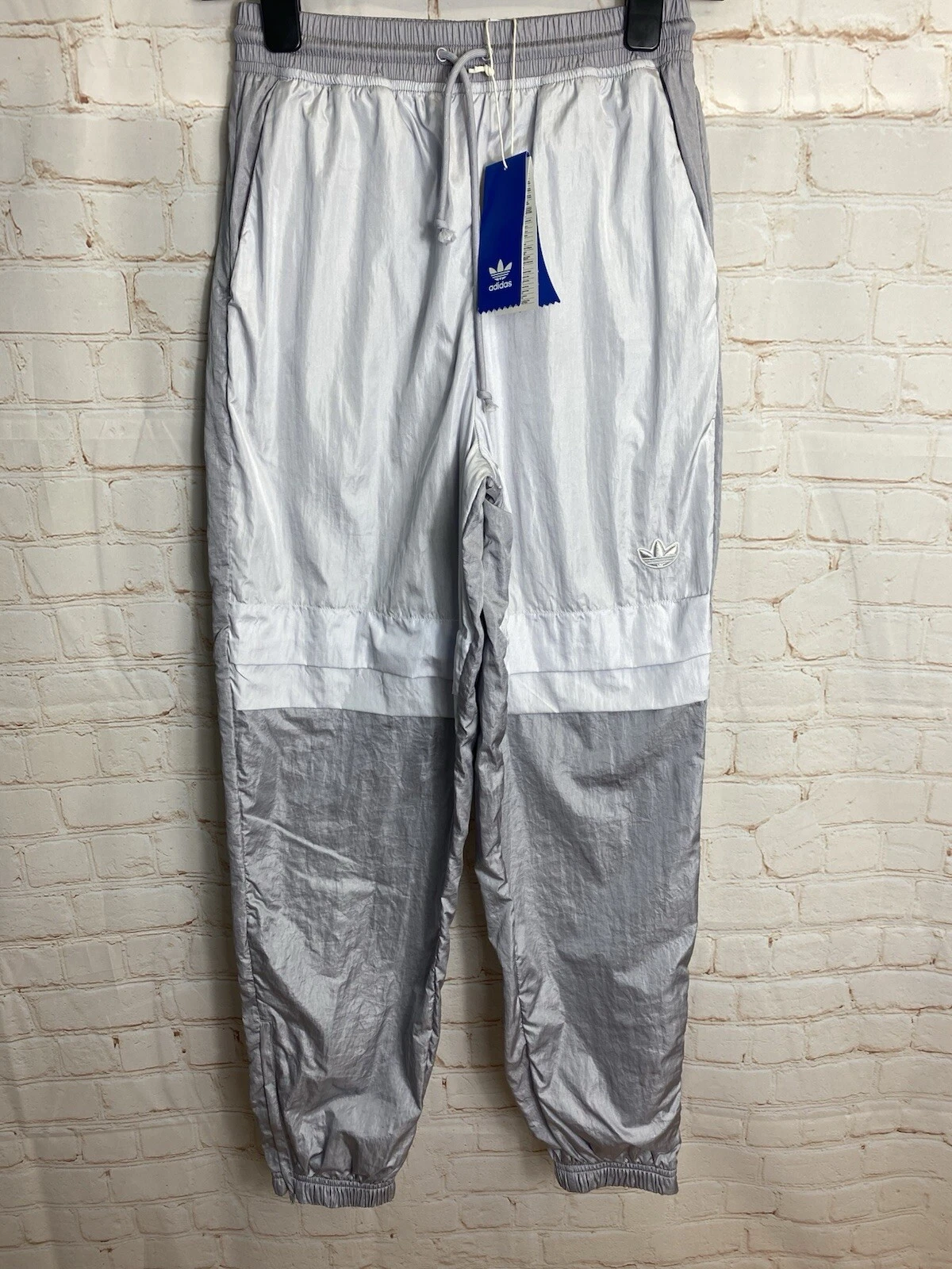 Women’s Adidas Silver Shell Tracksuit Bottoms Size 6 New With Tags
