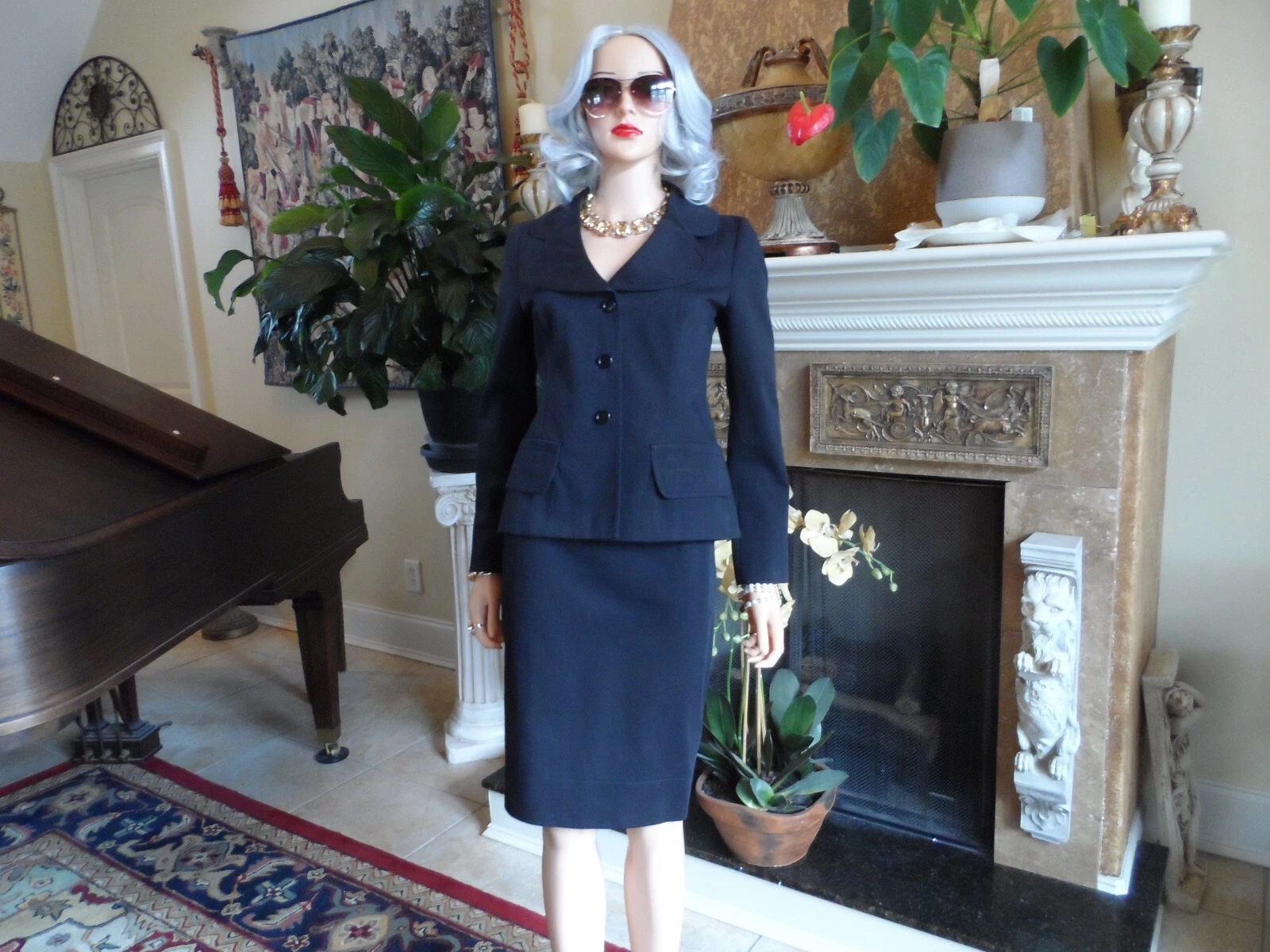 Gonna Prada nero cotone twill taglia IT 44 42 US 8 6