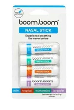 BoomBoom Nasal Inhaler Stick Energy Boost Focus Aromatherapy Essential Oil