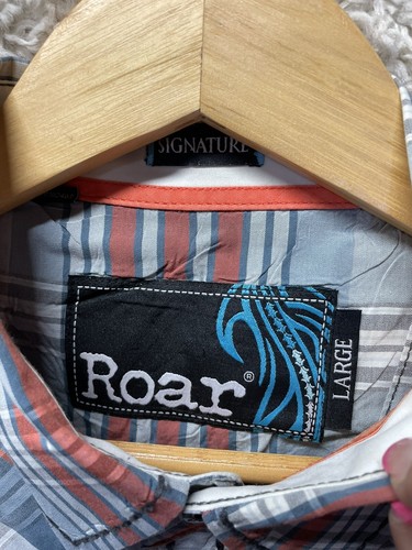 Roar besticktes Herrenhemd mit Knopfleiste Größe L - Bild 3 von 8