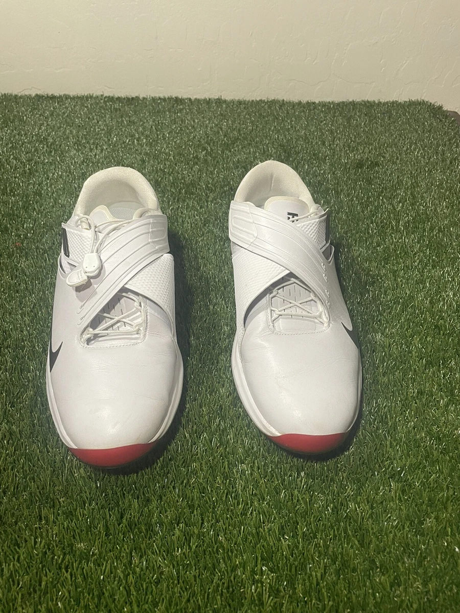 Nike Golf Shoes Mens 11 White Tiger Woods Strap 880955-100