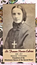 Quotes of St Mother Frances Cabrini (2" x 3 1/2") Heavy Paperstock Holy Card