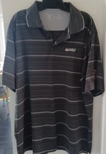 NEW Antiqua Golf Amtour 2015 Ntl Championship Polo NBC GOLF Logo XL Gray Stripe