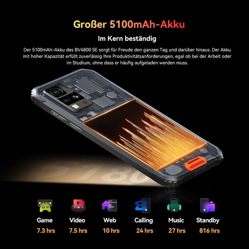 Blackview BV4800 SE Android 15 Outdoor Smartphone 12GB + 64GB NFC Telefon budowlany - Zdjęcie 4 z 12
