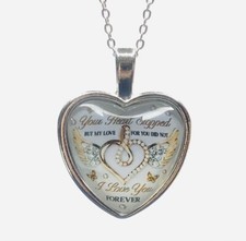 Fashionable And Creative Sparkling Love Wings Heart Shaped Pendant Necklace