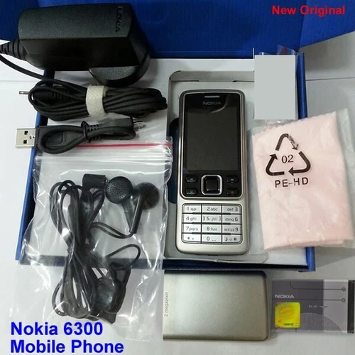 100% Genuine New Nokia Original 6300 GSM 2MP Unlock Mobile Phone Silver+1GB card