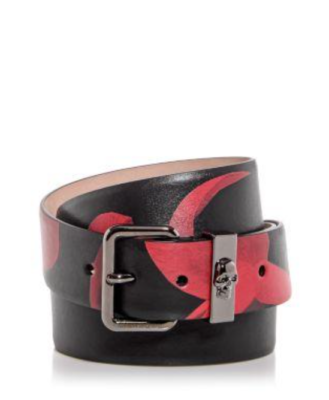 NEW W TAGS Alexander McQueen SKULL BELT Calfskin Leather Belt 36