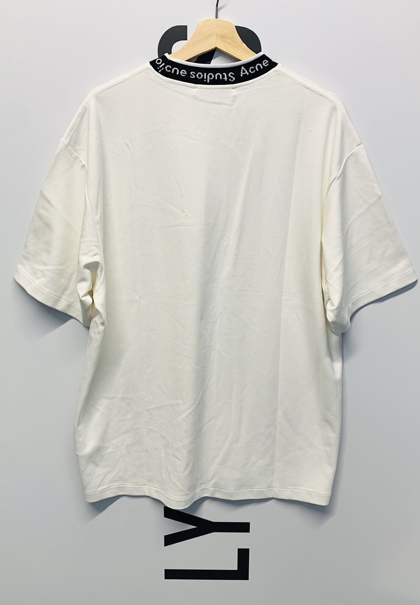 Acne Studios White Relaxed Logo Collar T-Shirt - Size Small