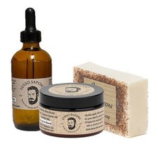 Beard Growth Kit - Beard Oil 4 oz - Beard Balm 4 oz - Soap
