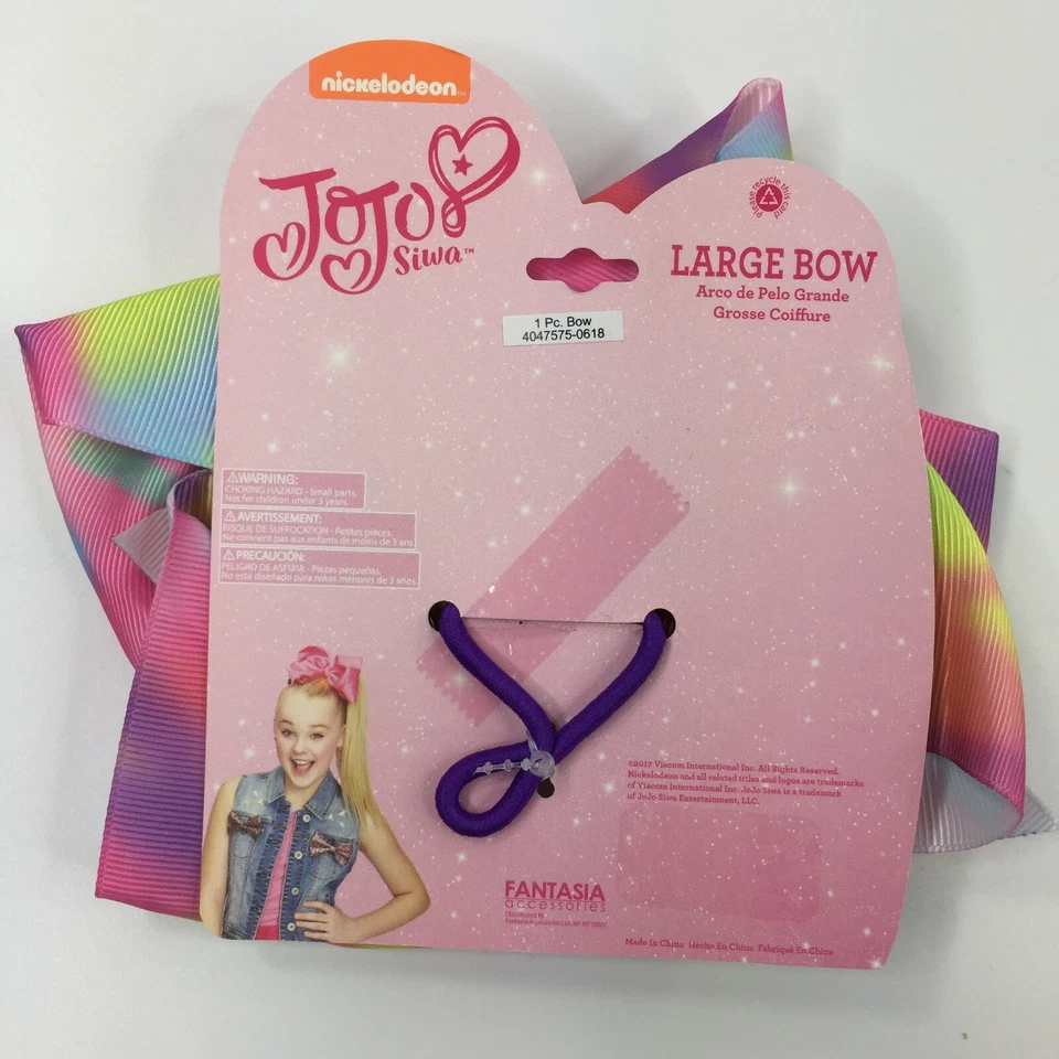 JoJo Siwa Tie Dye Pastel Cinta 8" Lazo con Corbata Púrpura TOTALMENTE NUEVO Foto 3 de 3